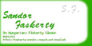 sandor faskerty business card