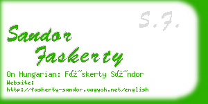 sandor faskerty business card